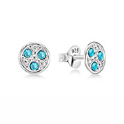 E-16003 - 925 Sterling silver stud with crystals.