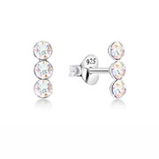 E-16014 - 925 Sterling silver stud with crystals.