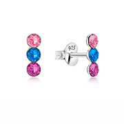 E-16015/1 - 925 Sterling silver stud with crystals.