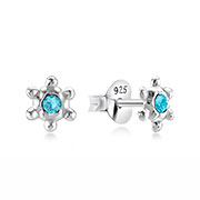 925 Sterling silver stud with crystals.