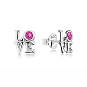 E-16089 - 925 Sterling silver stud with crystals.