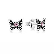 E-16105 - 925 Sterling silver stud with crystals.
