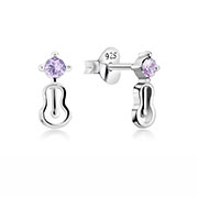 E-16106 - 925 Sterling silver stud with crystals.