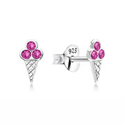 E-16109 - 925 Sterling silver stud with crystals.