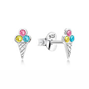 E-16111/1 - 925 Sterling silver stud with crystals.