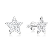 925 sterling silver multi crystals stud.