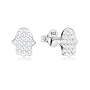 E-12037 - 925 sterling silver multi crystals stud.