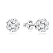 E-12236 - 925 sterling silver multi crystals stud.