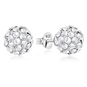 E-12237 - 925 sterling silver multi crystals stud.