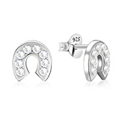 E-13208 - 925 sterling silver multi crystals stud.