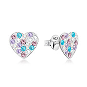 E-13635 - 925 sterling silver multi crystals stud.