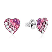 E-13689 - 925 sterling silver multi crystals stud.