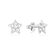 E-15287 - 925 sterling silver multi crystals stud.