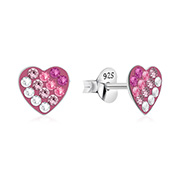 E-15711 - 925 sterling silver multi crystals stud.