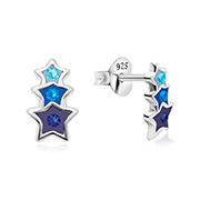 E-15976 - 925 sterling silver multi crystals stud.