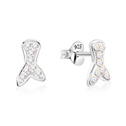 E-16090 - 925 sterling silver multi crystals stud.