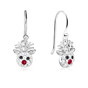 E-16157 - 925 sterling silver multi crystals stud.