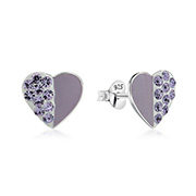 E-16175 - 925 sterling silver multi crystals stud.