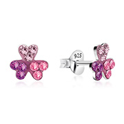 E-16181 - 925 sterling silver multi crystals stud.