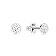 E-16196 - 925 sterling silver multi crystals stud.