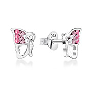 E-8636 - 925 sterling silver multi crystals stud.