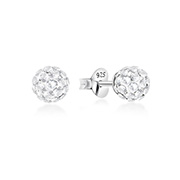 E-9279 - 925 sterling silver multi crystals stud.