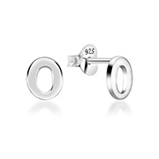 EP-3154/O - Plain 925 Sterling silver stud earring.