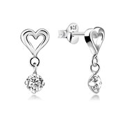 EZ-1049 - 925 Sterling silver stud with cubic zircon.