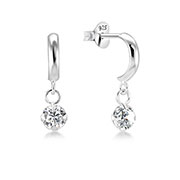 EZ-1051 - 925 Sterling silver stud with cubic zircon.