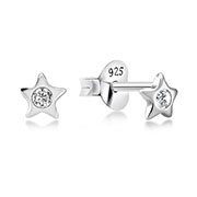 EZ-1132 - 925 Sterling silver stud with cubic zircon.