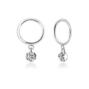 EZ-1181 - 925 Sterling silver stud with cubic zircon.