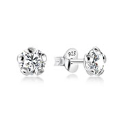 EZ-1215 - 925 Sterling silver stud with cubic zircon.