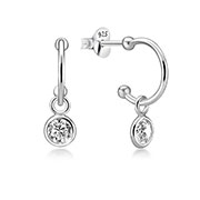 EZ-1219 - 925 Sterling silver stud with cubic zircon.