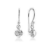 EZ-1243 - 925 Sterling silver earring with cubic zircon.