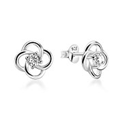 EZ-1248 - 925 Sterling silver stud with cubic zircon.