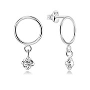 EZ-1254 - 925 Sterling silver stud with cubic zircon.