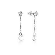 EZ-1290 - 925 Sterling silver stud with cubic zircon.