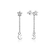 EZ-1291 - 925 Sterling silver stud with cubic zircon.