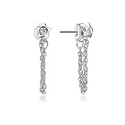 EZ-1305 - 925 Sterling silver stud with cubic zircon.