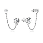 EZ-1319 - 925 Sterling silver stud with cubic zircon.