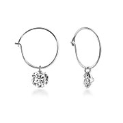 EZ-1355 - 925 Sterling silver earring with cubic zircon.