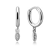 EZ-1383 - 925 Sterling silver earring with cubic zircon.