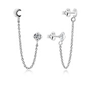 EZ-1447 - 925 Sterling silver stud with cubic zircon.