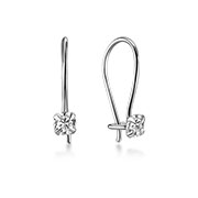 EZ-211 - 925 Sterling silver earring with cubic zircon.