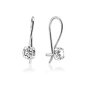 EZ-212 - 925 Sterling silver earring with cubic zircon.