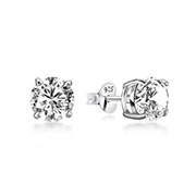 EZ-247 - 925 Sterling silver stud with cubic zircon.