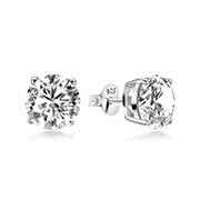 EZ-248 - 925 Sterling silver stud with cubic zircon.