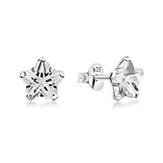 925 Sterling silver stud with cubic zircon.