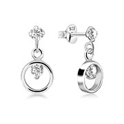 EZ-706 - 925 Sterling silver stud with cubic zircon.