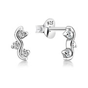 925 Sterling silver stud with cubic zircon.